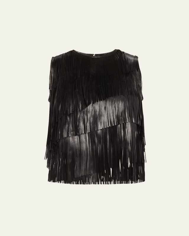 Leonie Leather Fringe Top